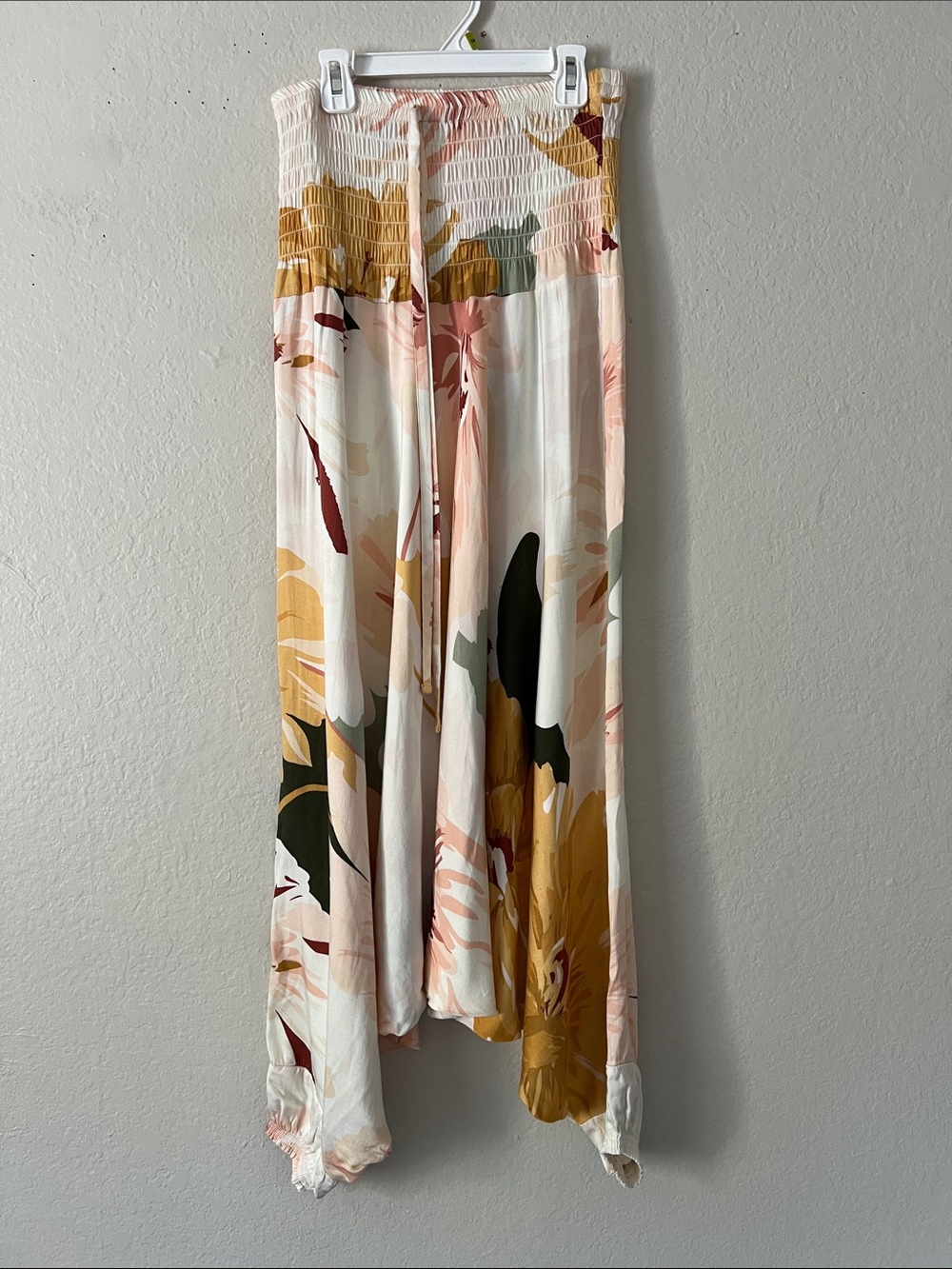 EUC ALEXANDER DEL ROSSA Floral Print Harem Pants Rayon Size M